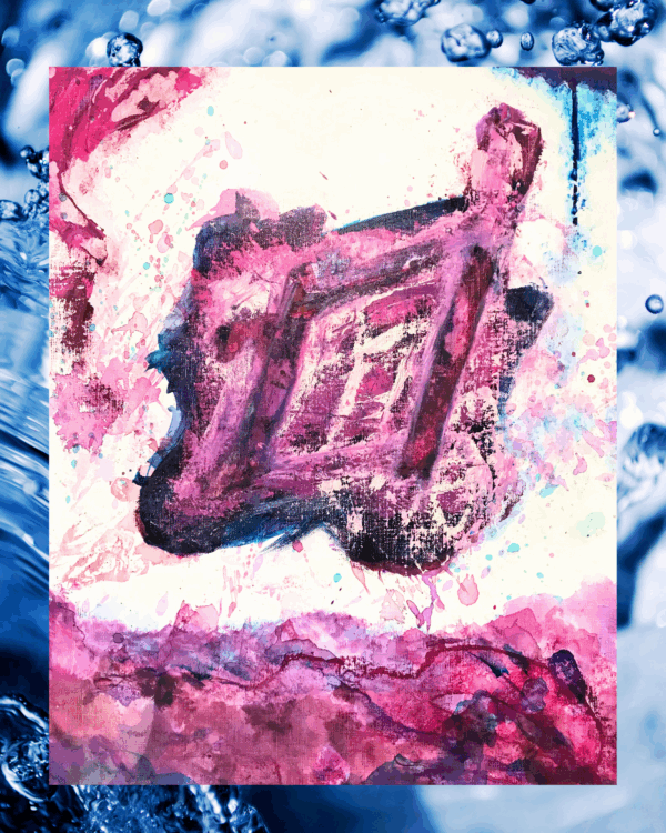ピンク 紫 抽象画 インテリアアート｜癒しの原画【Crystal of Power】 - 画像 (4)