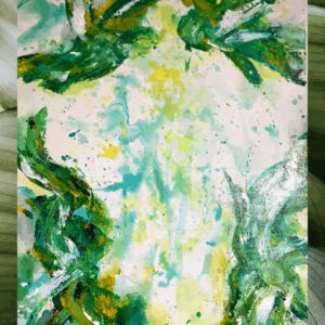 抽象画 緑 黄色 – Breath|森の呼吸を描いた癒しのアート
