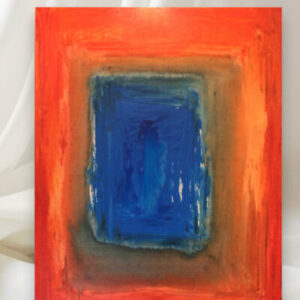 Japanese abstract painting　【The Blue Conductor】 Free shipping.