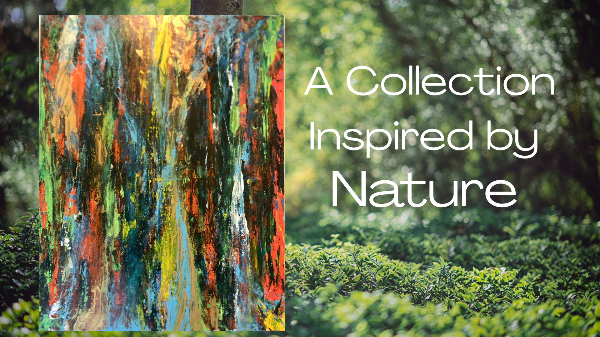 カラフルなストライプの抽象画【Waterfall of Colors】オリジナルアートを全国送料無料でお届け - 画像 (4)