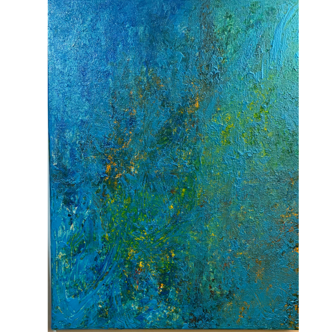 神秘的な青の抽象画｜Water Master ｜原画・アクリルアート｜時田泉美